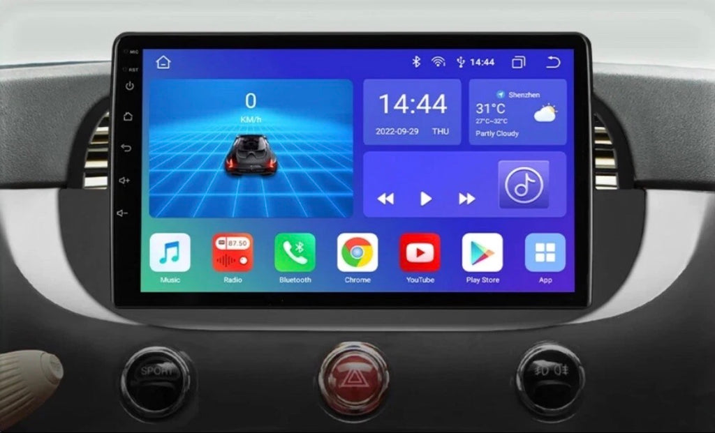 Wireless CarPlay Android AutoRadio per FIAT 500 (2007-2015) Colore Bianco o nero