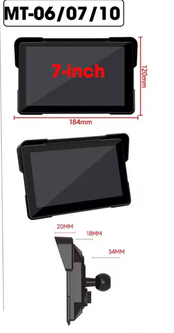 navigatore per moto 7”  Wireless GPS Touchscreen Carplay Android Auto Universale